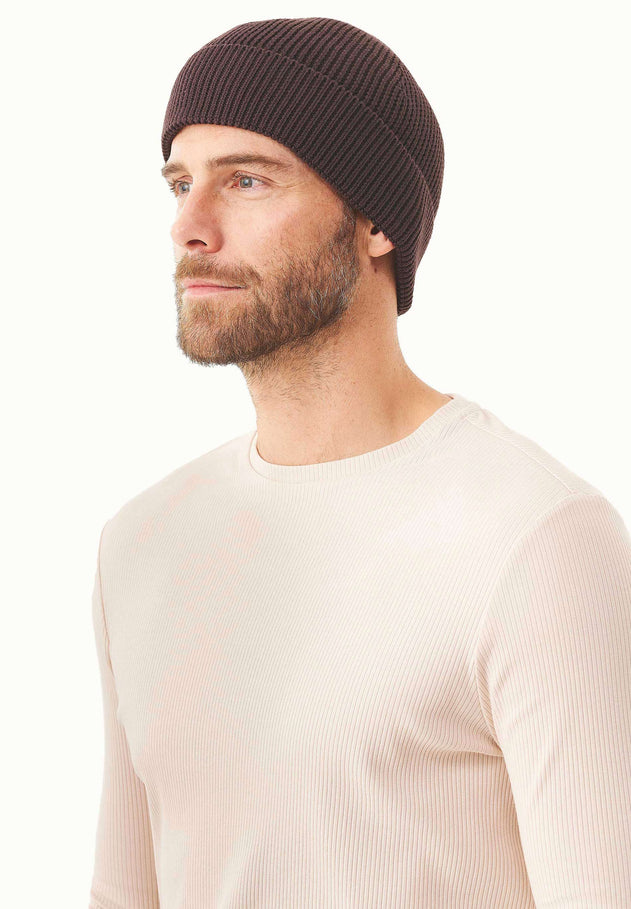 Knitted Organic Cotton Beanie Espresso