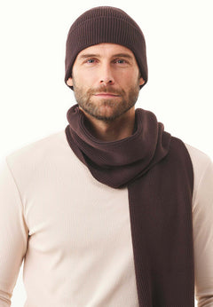 Knitted Organic Cotton Beanie Espresso