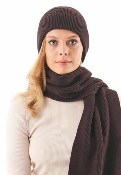 Knitted Organic Cotton Beanie Espresso
