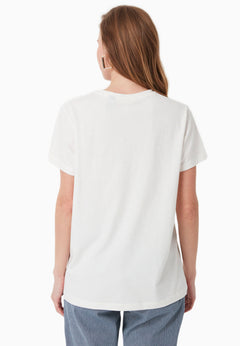 Women's Basic Round Neck T-Shirt Off White