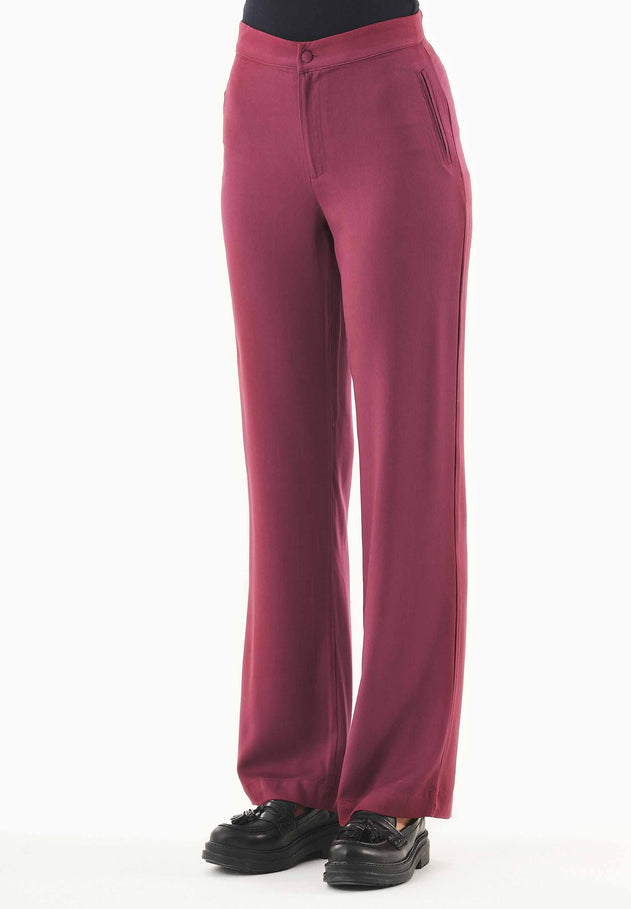 Women's Regular Fit Viscose Pants Wine