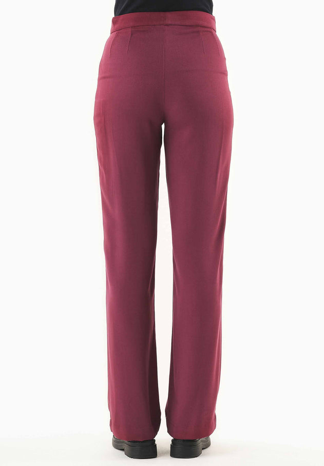 Women's Regular Fit Viscose Pants Wine