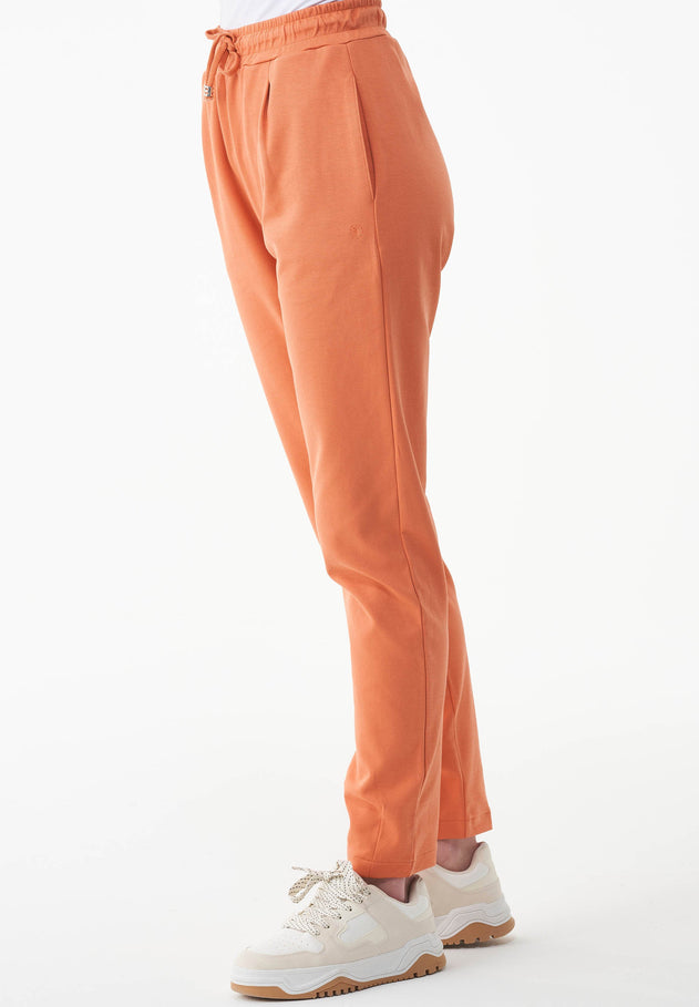 Women's Light Organic Cotton Interlock Sweatpants Dusty Orange
