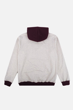 The Hooded Oversized Sweater Warm Heather Grey/Wine Red