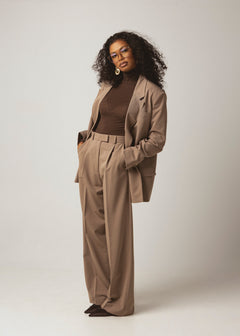 Belle Turtleneck Bodysuit - Brown