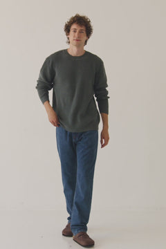 Men's Tam Organic Cotton Sweater Hydrangea blue