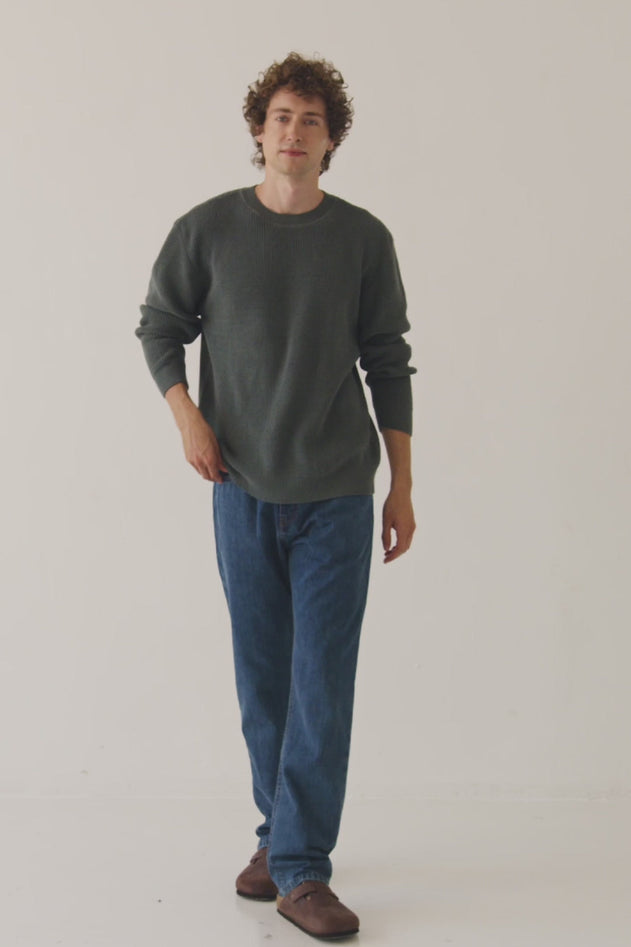 Men's Tam Organic Cotton Sweater Hydrangea blue