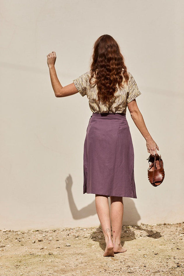 Fely Wrap Midi Skirt Purple