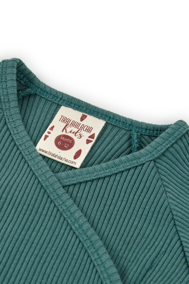 Baby's Griselle Long Sleeve Ribbed Bodysuit Blue