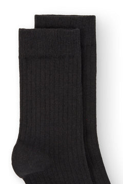 Kids' Ribbed Crew Socks Cosmos Black