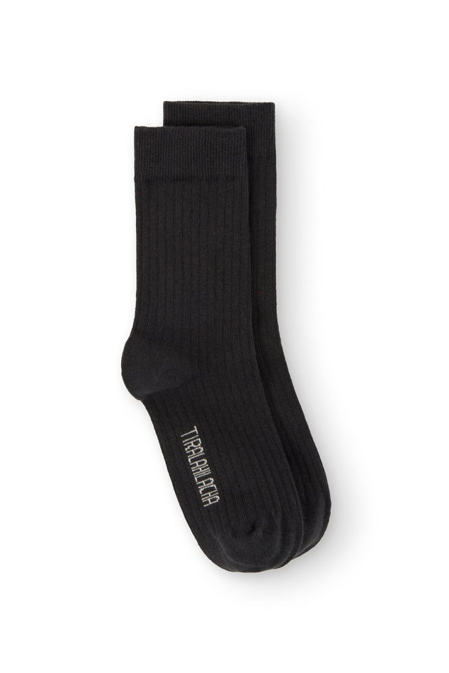 Kids' Ribbed Crew Socks Cosmos Black