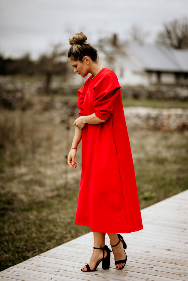 Lily Midi Dress Red
