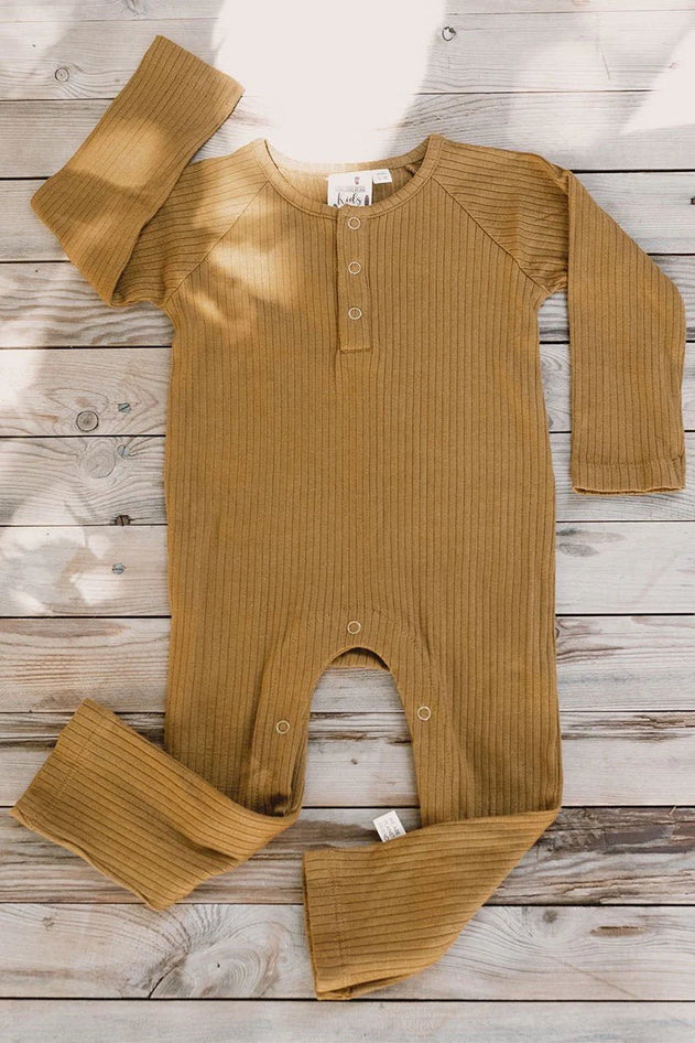 Baby's Jam Ribbed Jumpsuit Mustard