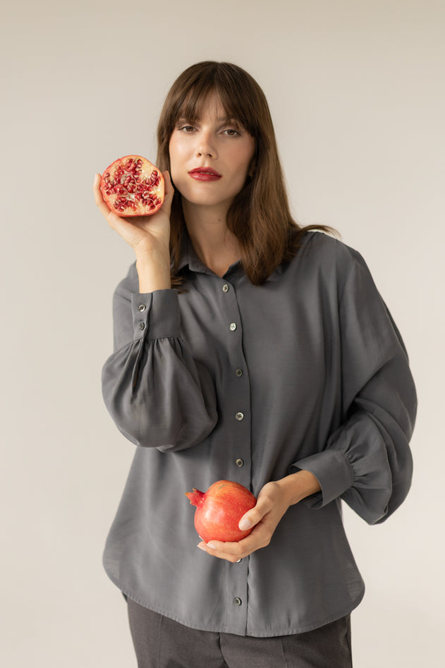 Noel Button-up Shirt Grey