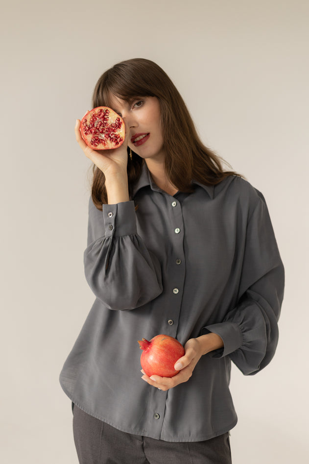 Noel Button-up Shirt Grey