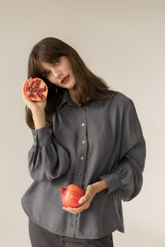Noel Button-up Shirt Grey